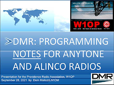 W11OP Programming notes Anytone Alinco